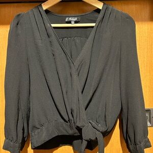 Madewell Black Wrap Top